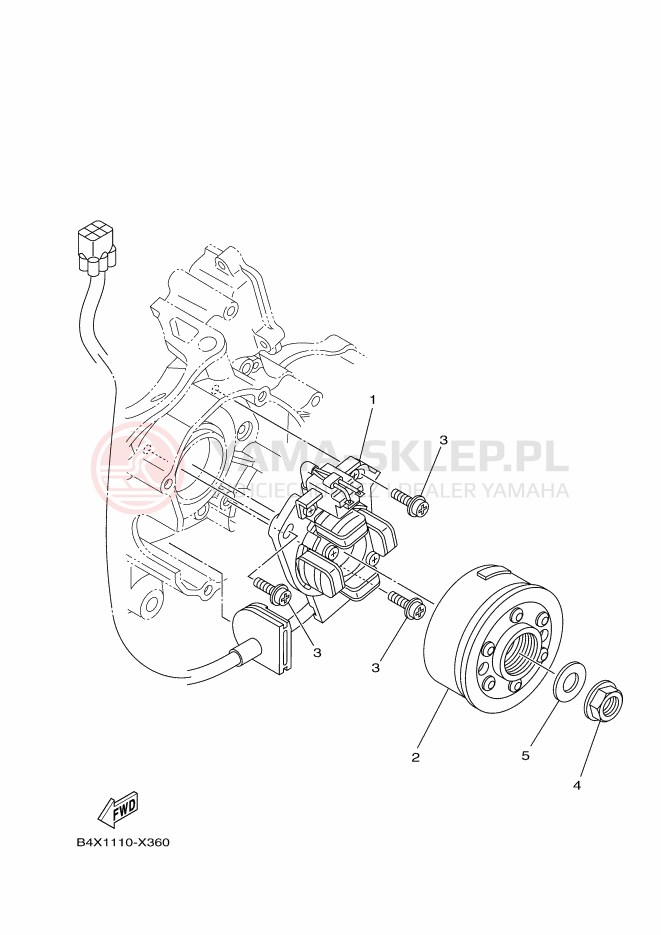 Schemat "prądnica" do Yamaha YZ125