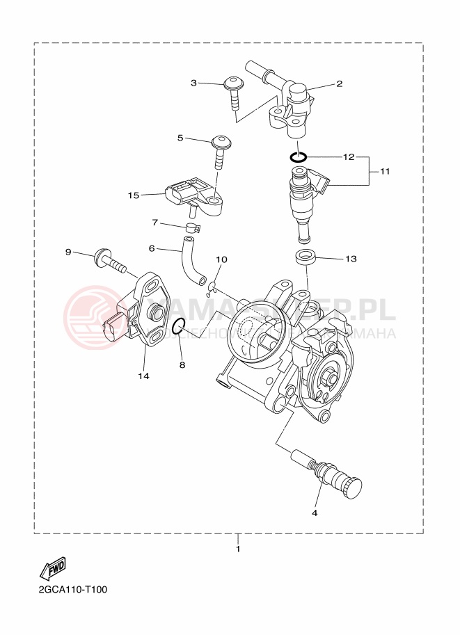 Schemat "Wtrysk paliwa" do Yamaha WR450F