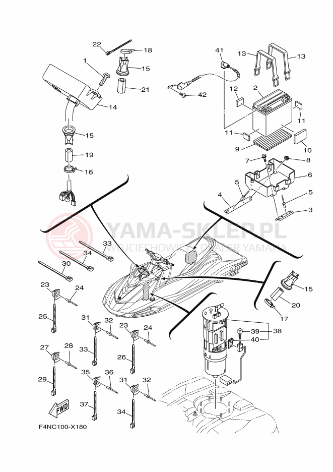 Schemat "układ elektryczny" do Yamaha VX1050F-X