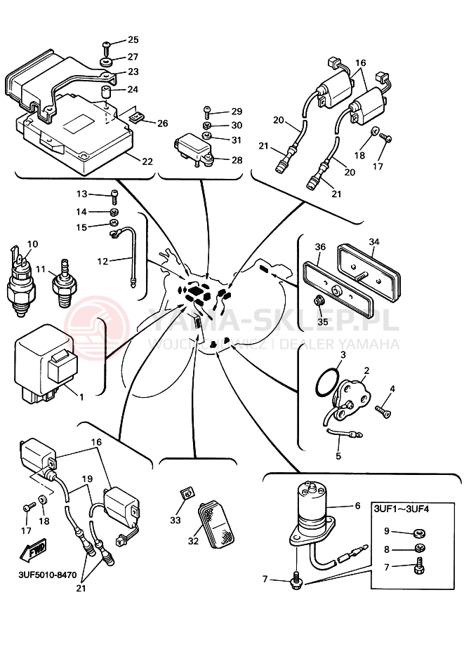 Schemat "układ elektryczny" do Yamaha VMAX12 VMAX1200