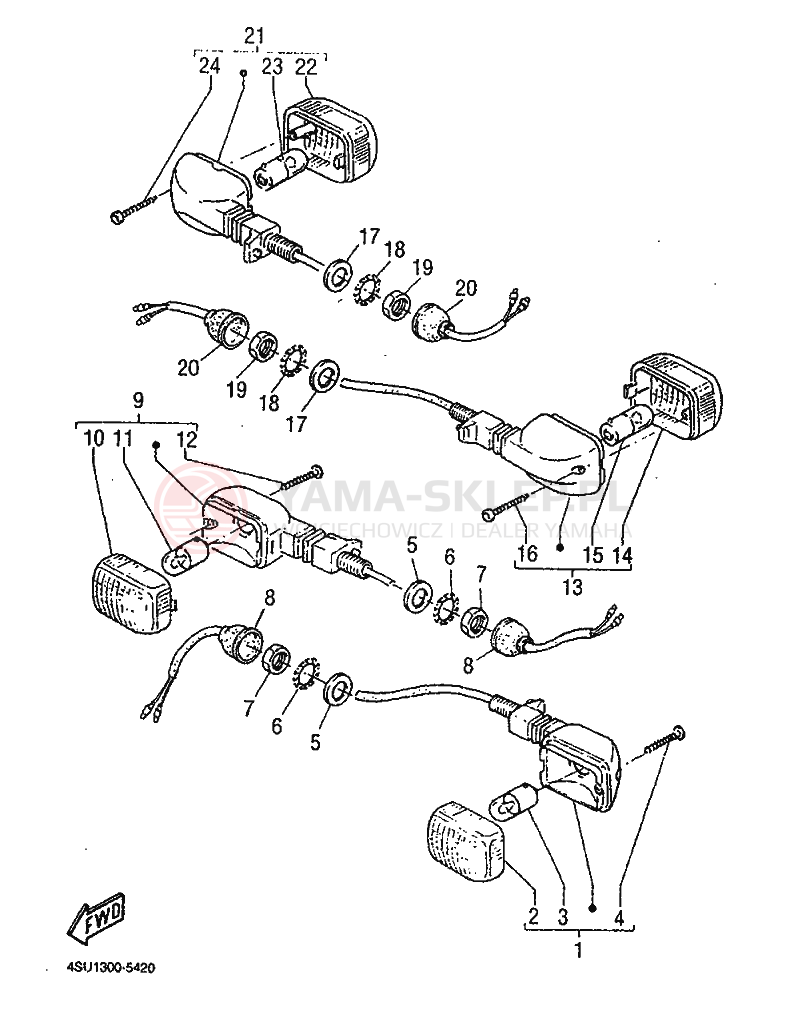 Schemat "kierunkowskazy" do Yamaha SZR660