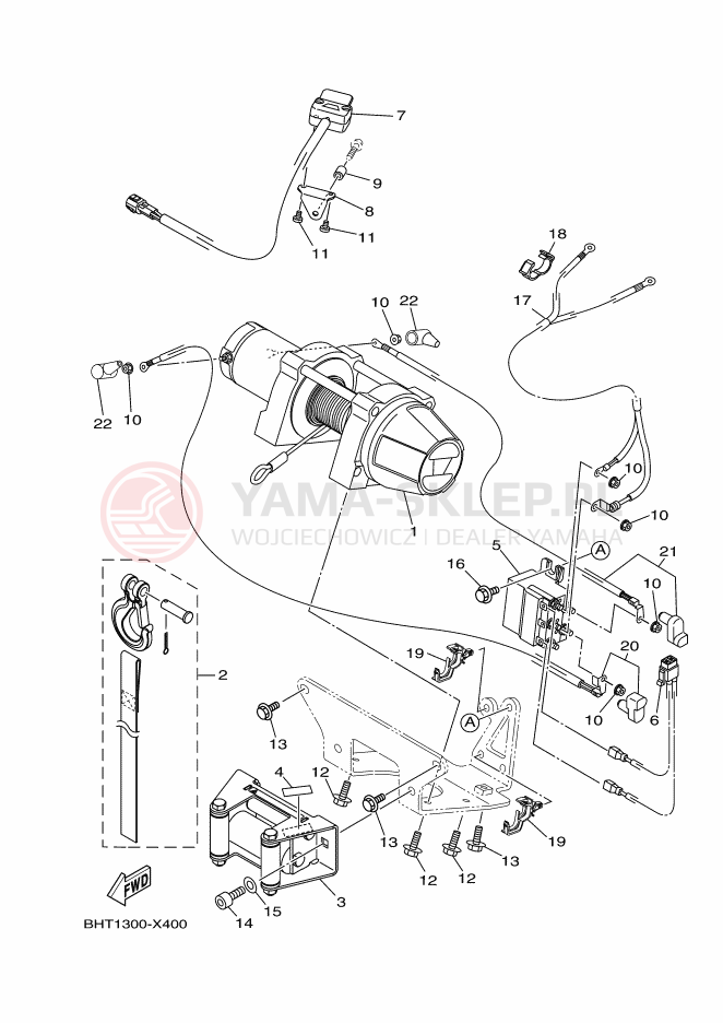 Schemat "Wyciągarka" do Yamaha KODIAK 450