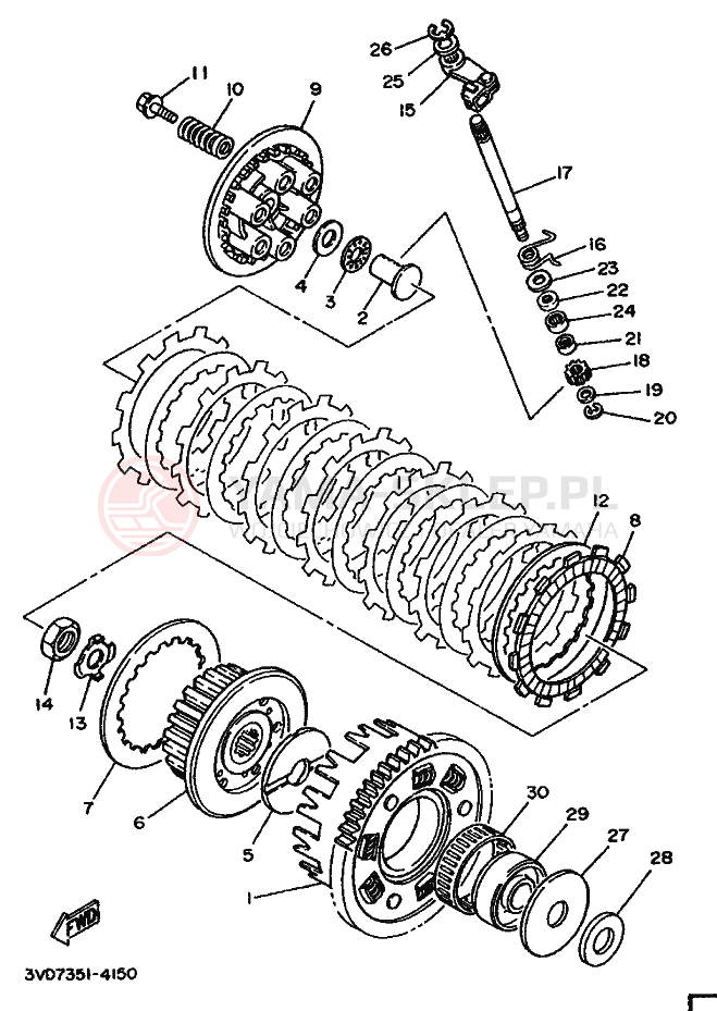 Schemat "sprzęgło" do Yamaha XTZ750 SUPERTENERE