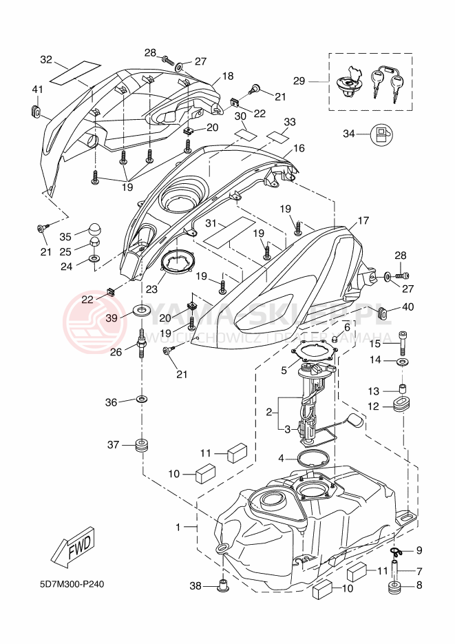 Schemat "zbiornik paliwa" do Yamaha YZF-R125