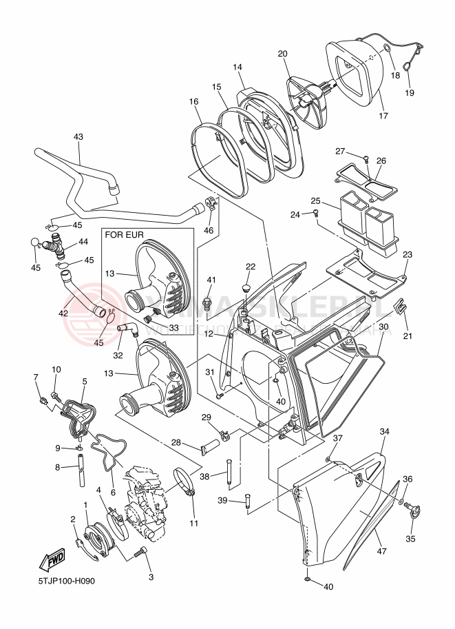 Schemat "Wtrysk paliwa" do Yamaha WR450F