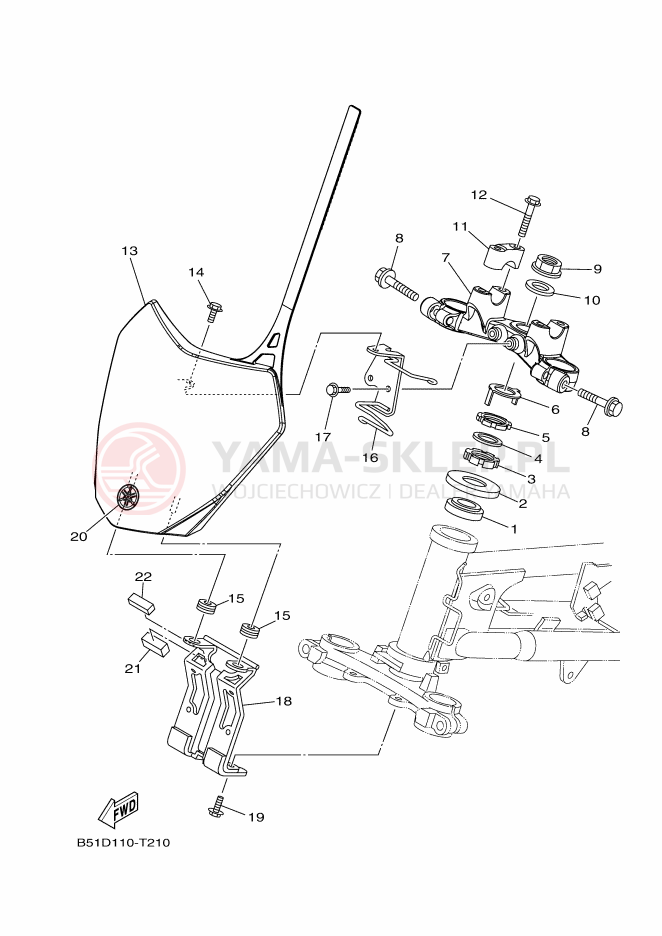 Schemat "Półki zawieszenia" do Yamaha TT-R110E