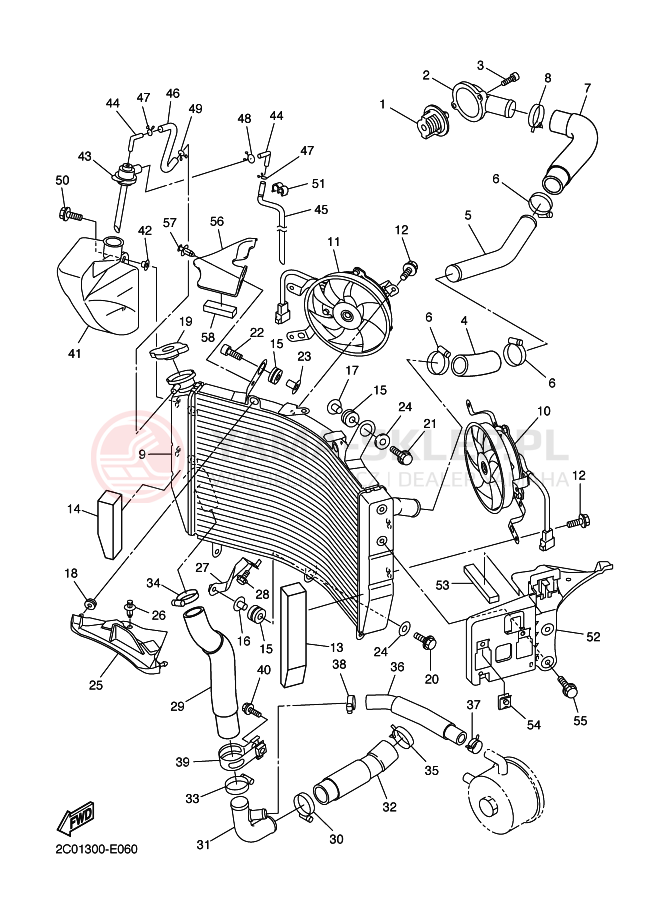 Schemat "Układ chlodzenia" do Yamaha YZF-R6