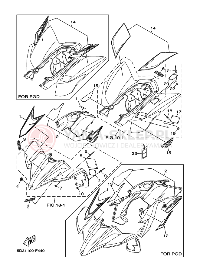 Schemat "naklejki" do Yamaha YFZ450