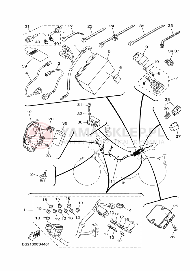 Schemat "układ elektryczny" do Yamaha MT-09 SP