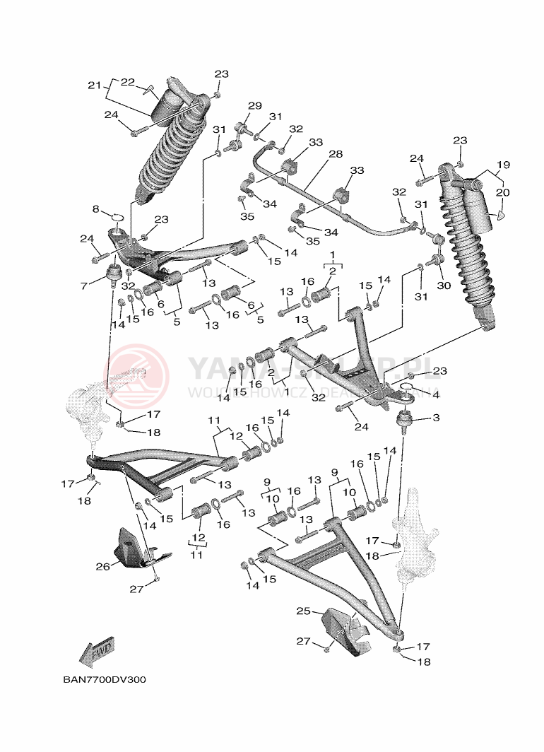 Schemat "Koło przód" do Yamaha WOLVERINE X2
