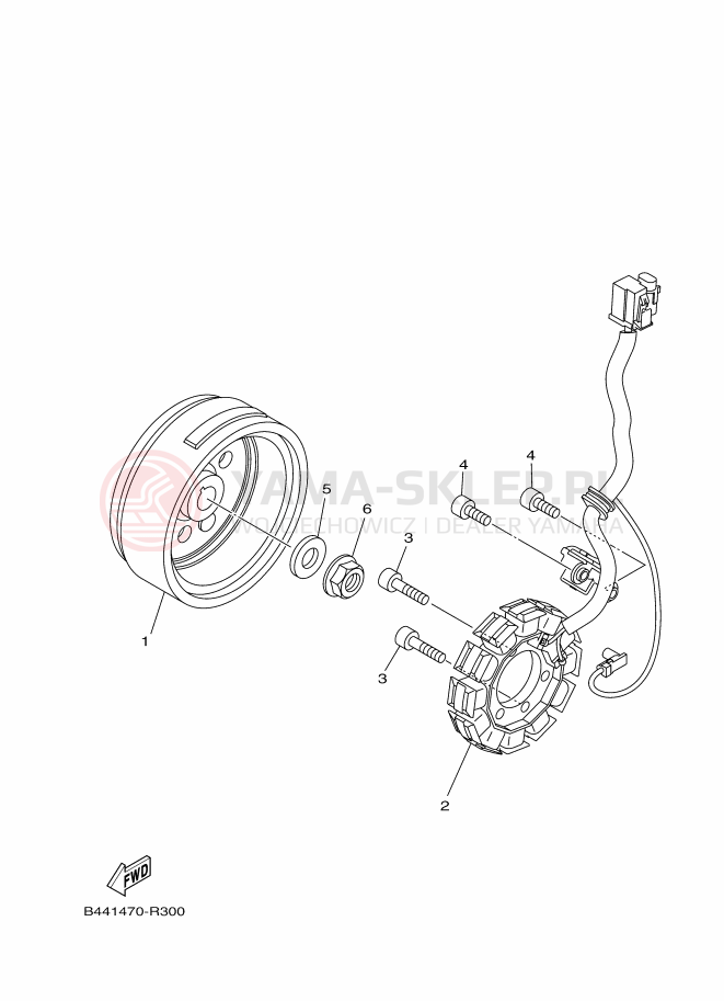 Schemat "prądnica" do Yamaha YC110D-4