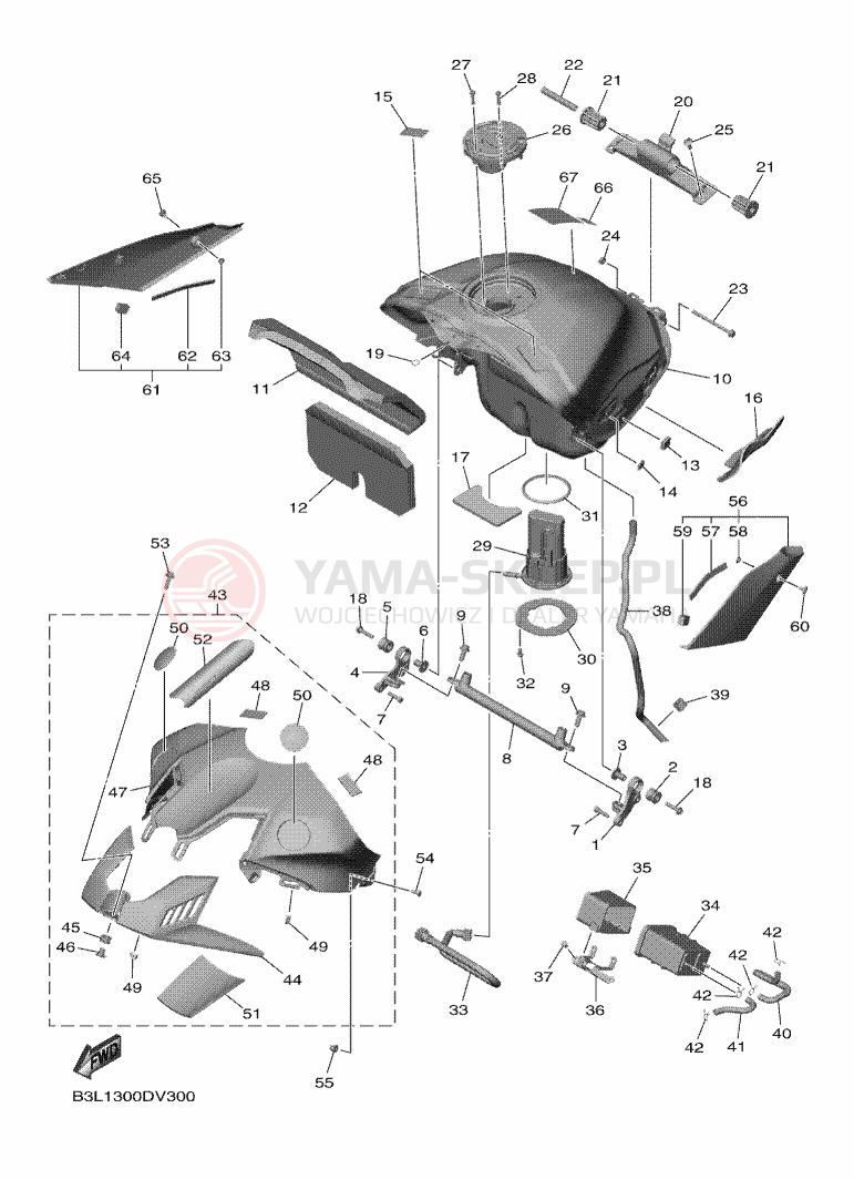 Schemat "zbiornik paliwa" do Yamaha YZF1000 YZF-R1
