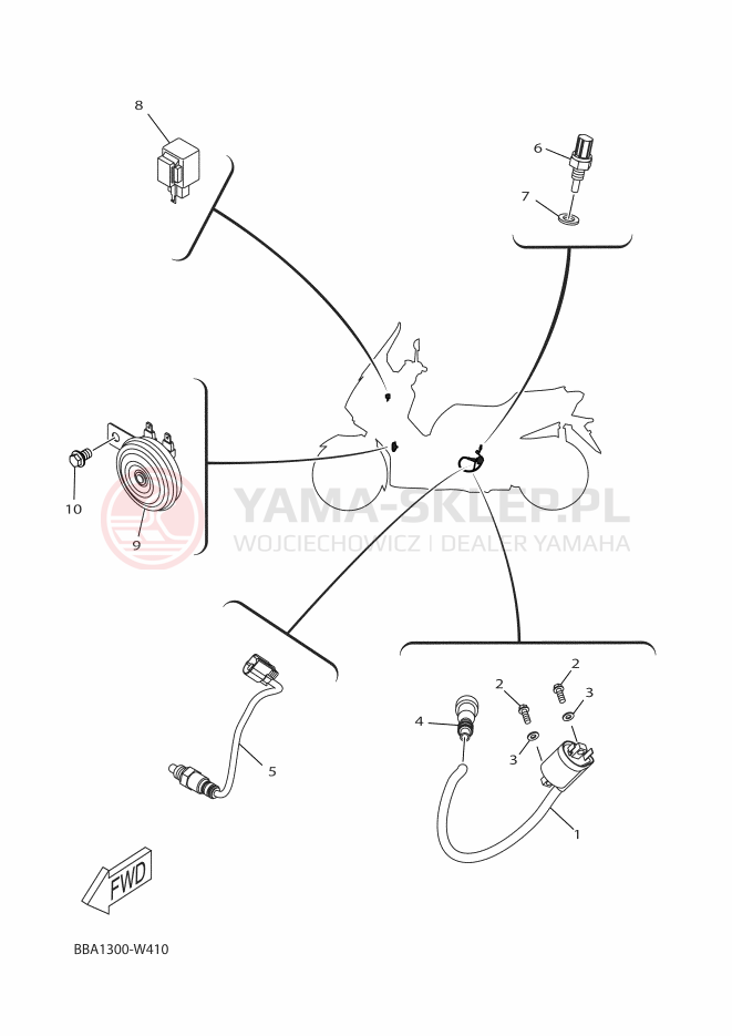 Schemat "układ elektryczny" do Yamaha XMAX 300
