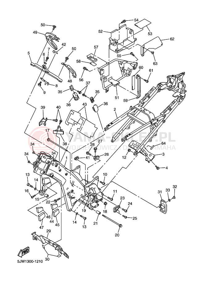 Schemat "rama" do Yamaha FJR1300 FJR13R FJR