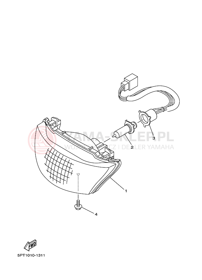 Schemat "Lampa przód" do Yamaha CV50R