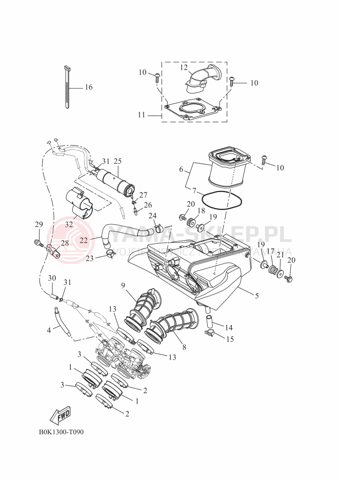 Schemat "Wtrysk paliwa" do Yamaha TRACER 700