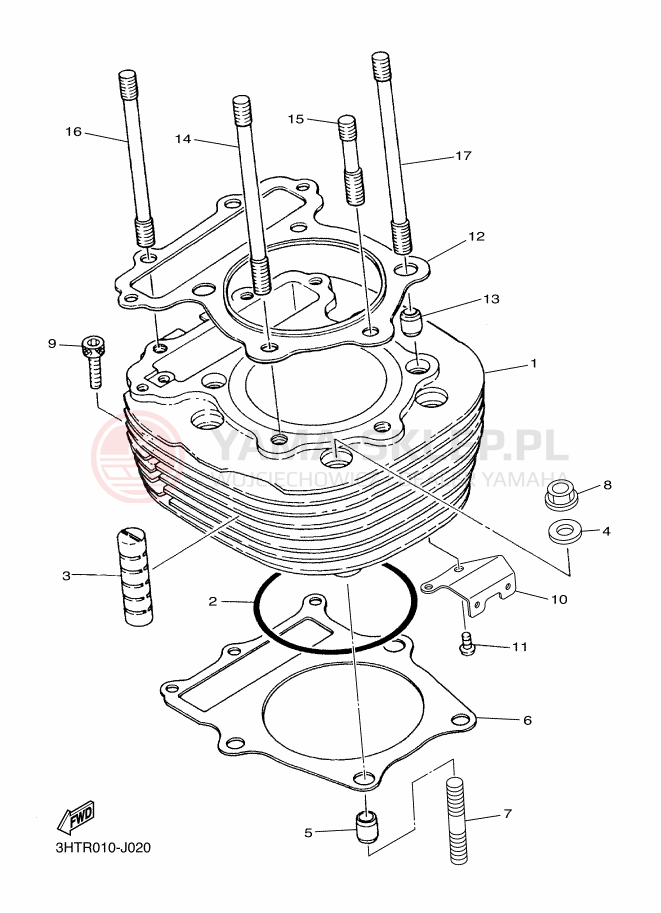 Schemat "cylinder" do Yamaha SR400