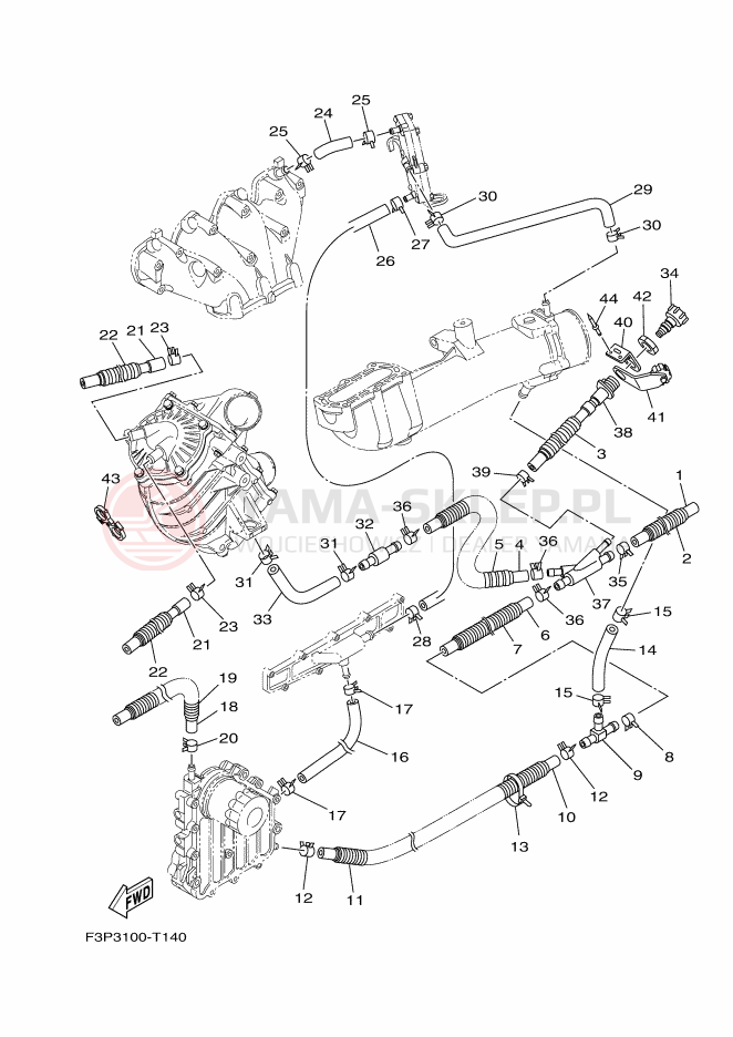 Schemat "Wydech końcowy" do Yamaha GP1800