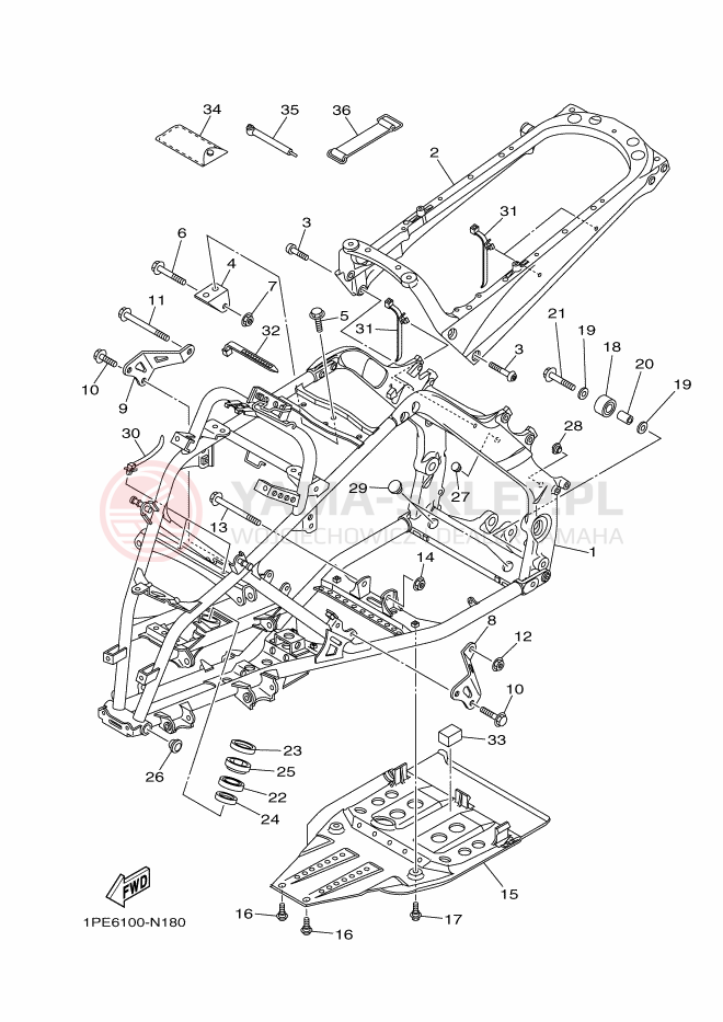 Schemat "rama" do Yamaha YFM700RE