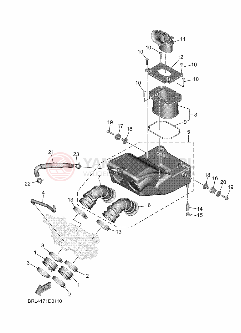 Schemat "Wtrysk paliwa" do Yamaha TENERE 700