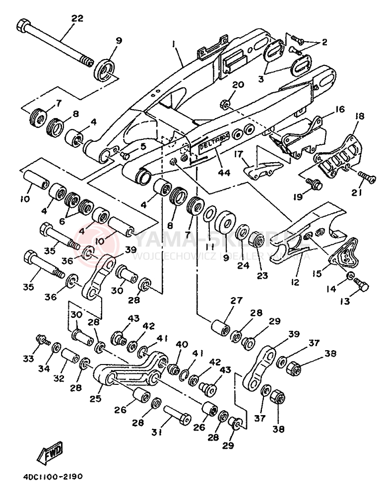 Schemat "wahacz" do Yamaha WR250Z WR250ZD