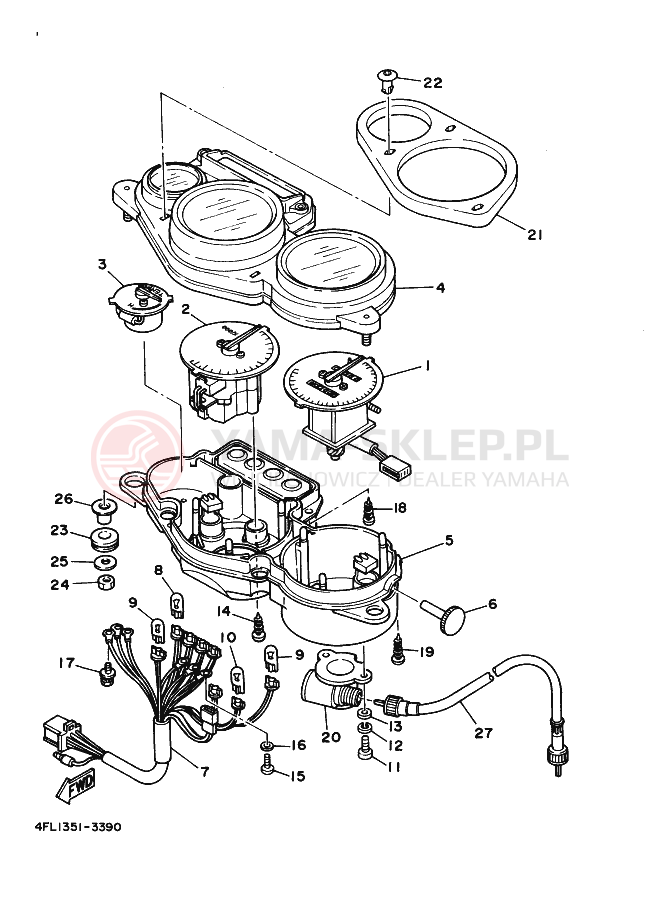Schemat "licznik" do Yamaha TZR125