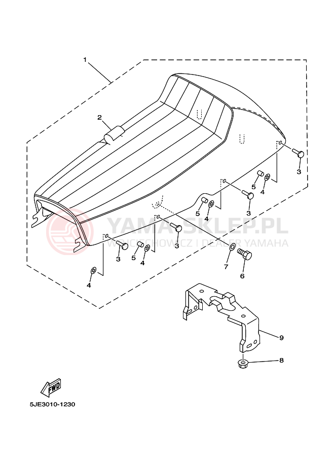 Schemat "siedzenie" do Yamaha YB-1 YB1-4