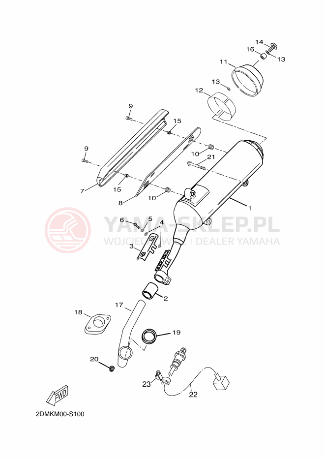 Schemat "Wydech końcowy" do Yamaha X-MAX 125 ABS