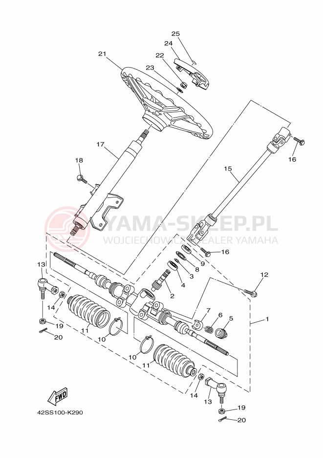 Schemat "Półki zawieszenia" do Yamaha RHINO 700 FI