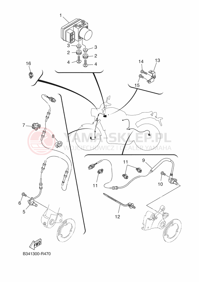 Schemat "układ elektryczny" do Yamaha XSR700
