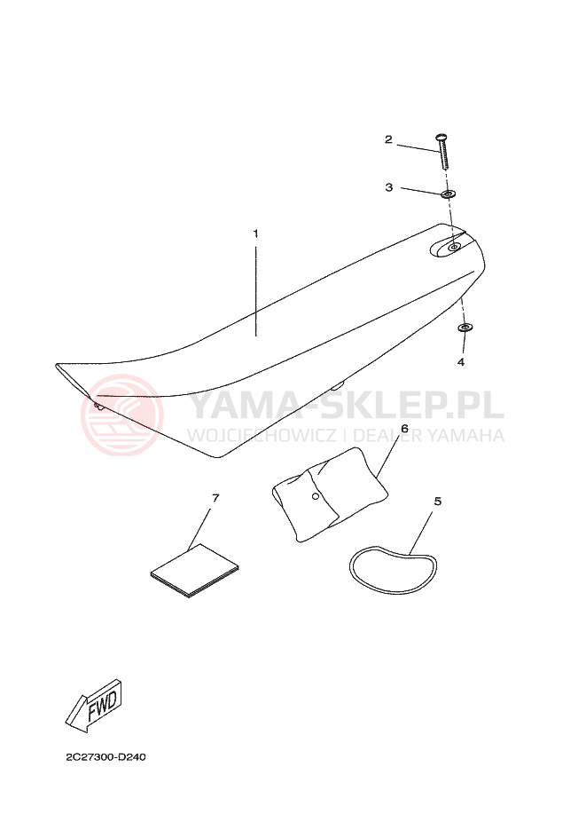 Schemat "Siedzenie - stelaż" do Yamaha DT50R