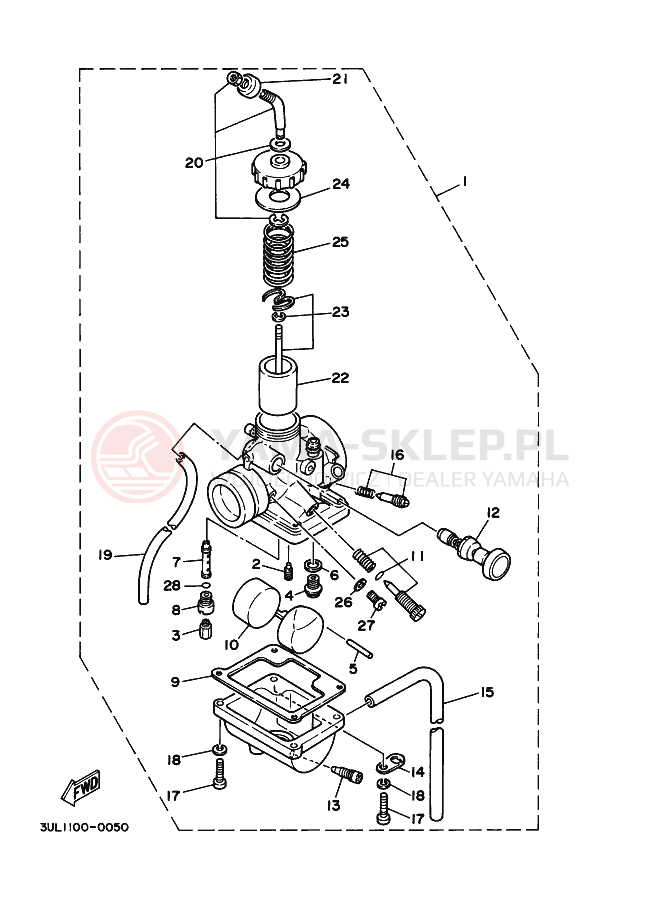 Schemat "Gaźnik" do Yamaha RT100