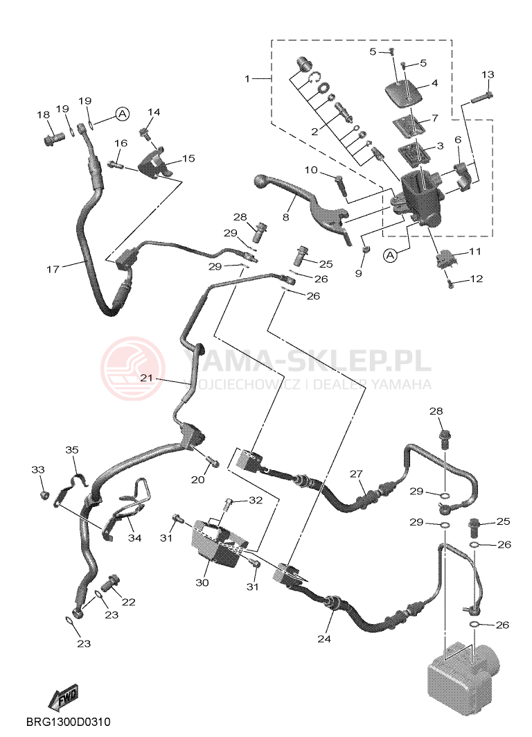 Schemat "Pompa hamulcowa przednia" do Yamaha MT-03