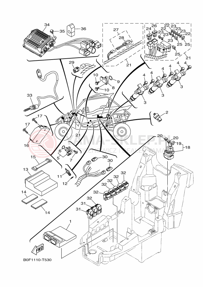 Schemat "układ elektryczny" do Yamaha YXZ1000R