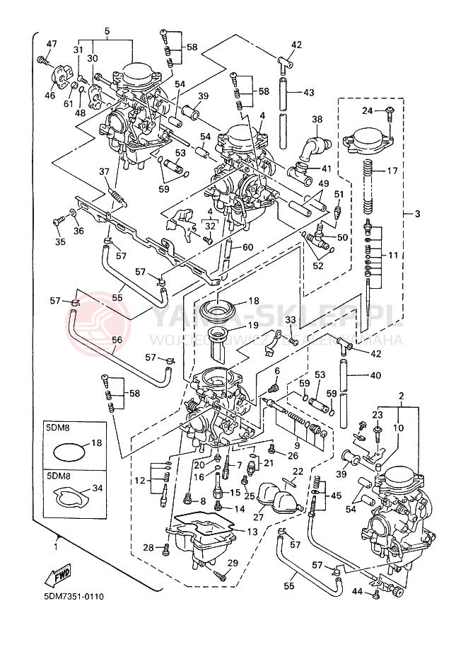 Schemat "Gaźnik" do Yamaha FZS600SP FAZER