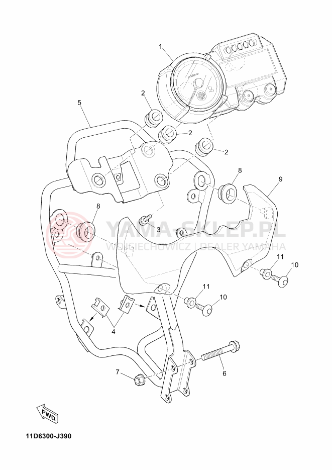 Schemat "licznik" do Yamaha XT660Z ABS