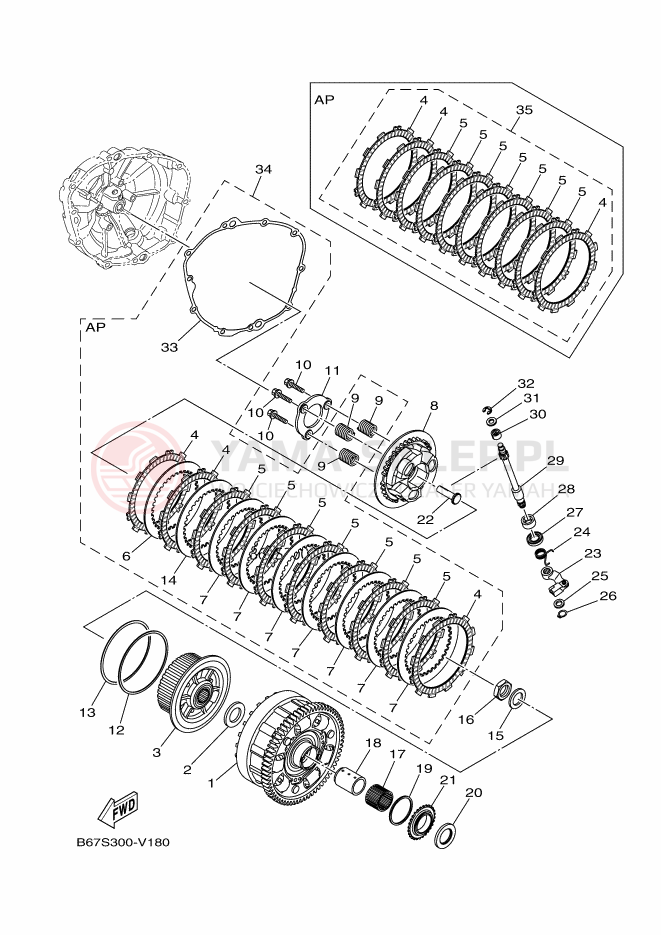 Schemat "sprzęgło" do Yamaha MT-10