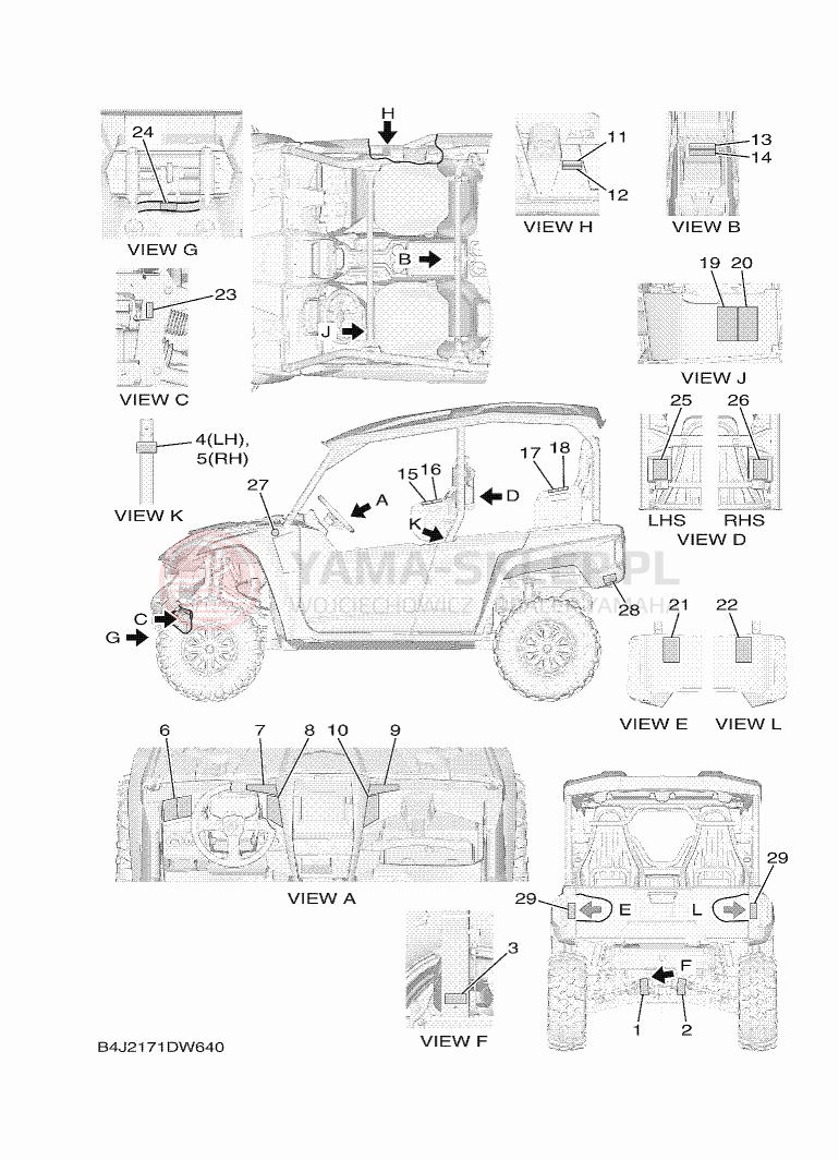 Schemat "naklejki" do Yamaha WOLVERINE RMAX EPS SE