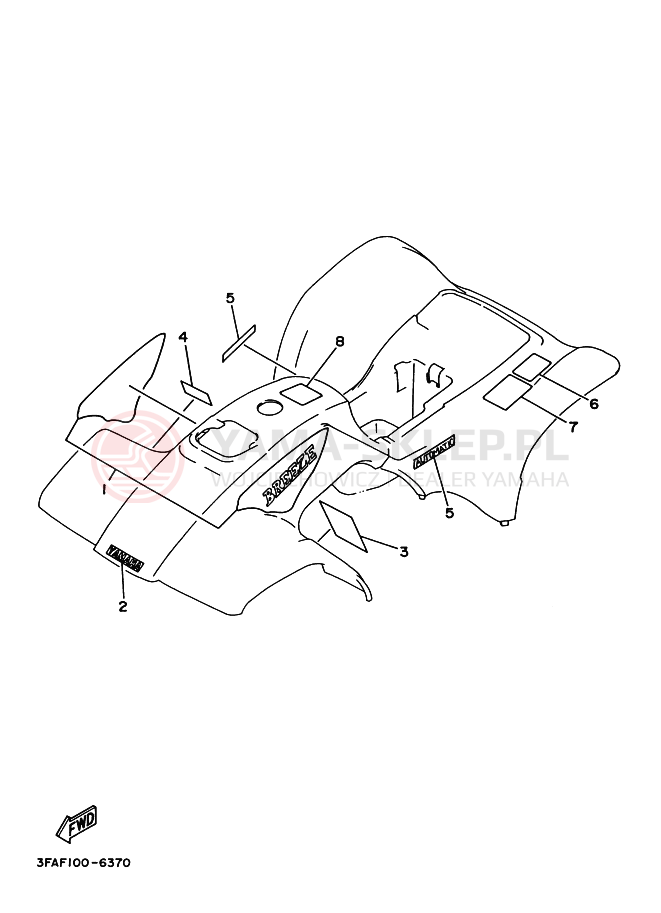 Schemat "naklejki" do Yamaha YFA-1