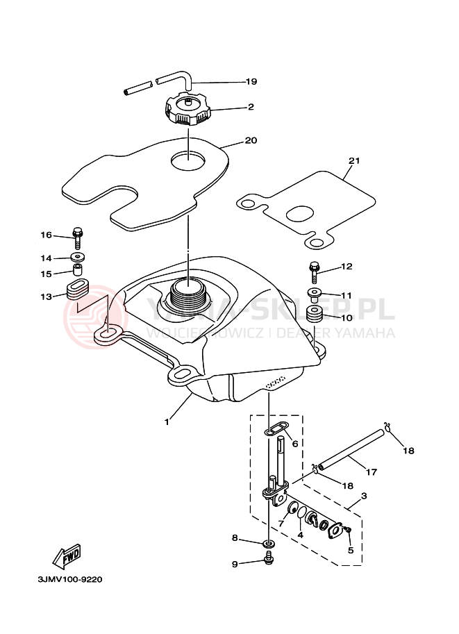 Schemat "zbiornik paliwa" do Yamaha BLASTER