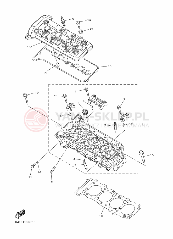 Schemat "cylinder" do Yamaha FJR1300AE