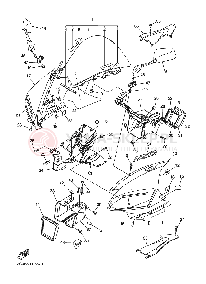 Schemat "elementy nadwozia" do Yamaha YZF-R6