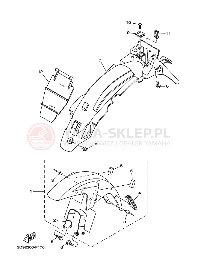 Schemat "błotnik" do Yamaha YBR125ED