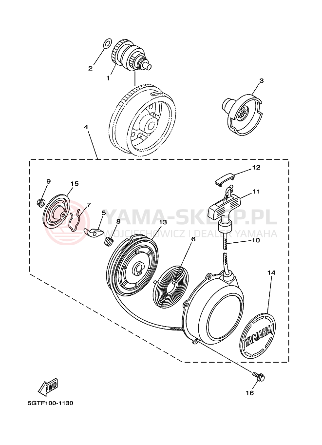 Schemat "rozrusznik" do Yamaha YFM600FWA