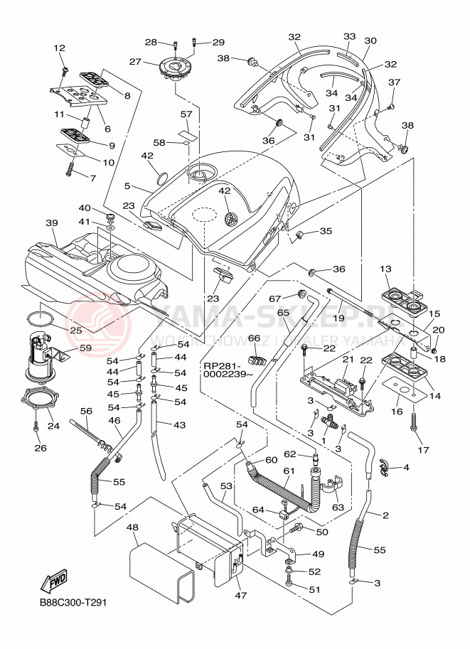 Schemat "zbiornik paliwa" do Yamaha FJR1300A