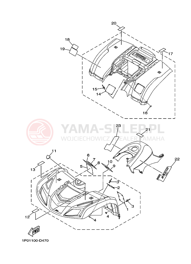 Schemat "naklejki" do Yamaha BRUIN 250