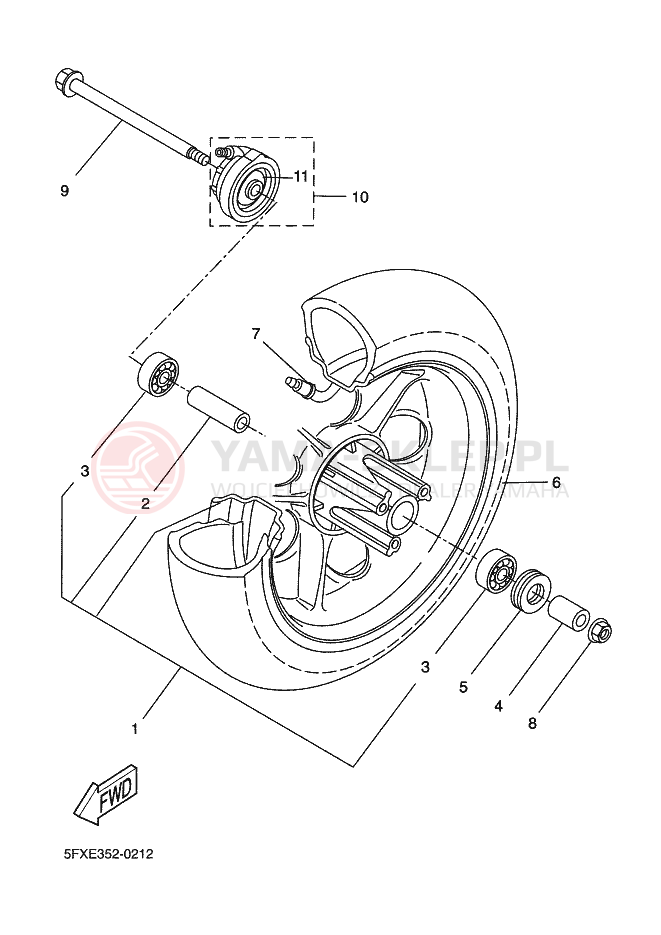 Schemat "Koło przód" do Yamaha BWS NEXT GENERATION