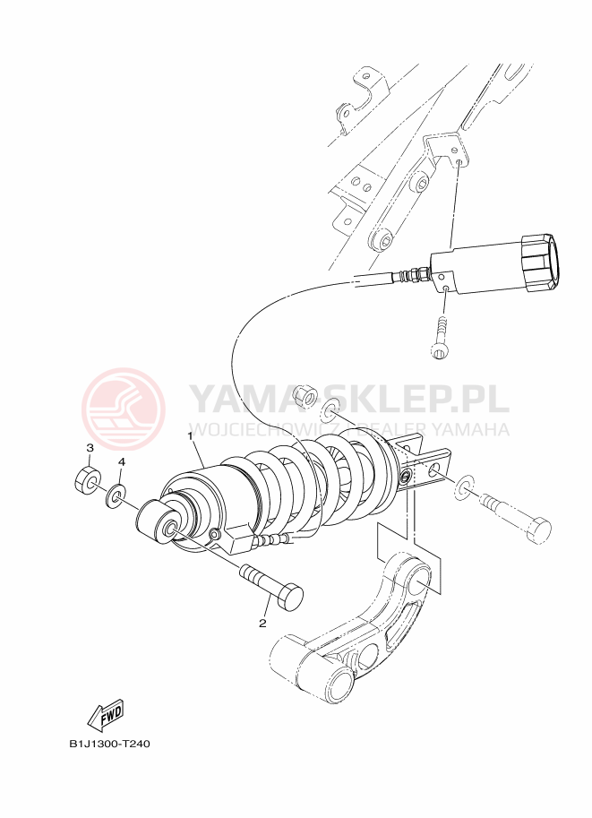 Schemat "zawieszenie tył" do Yamaha TRACER 900 GT