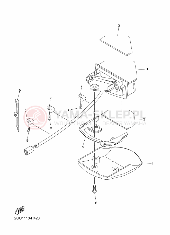 Schemat "Oświetlenie tył" do Yamaha WR250F