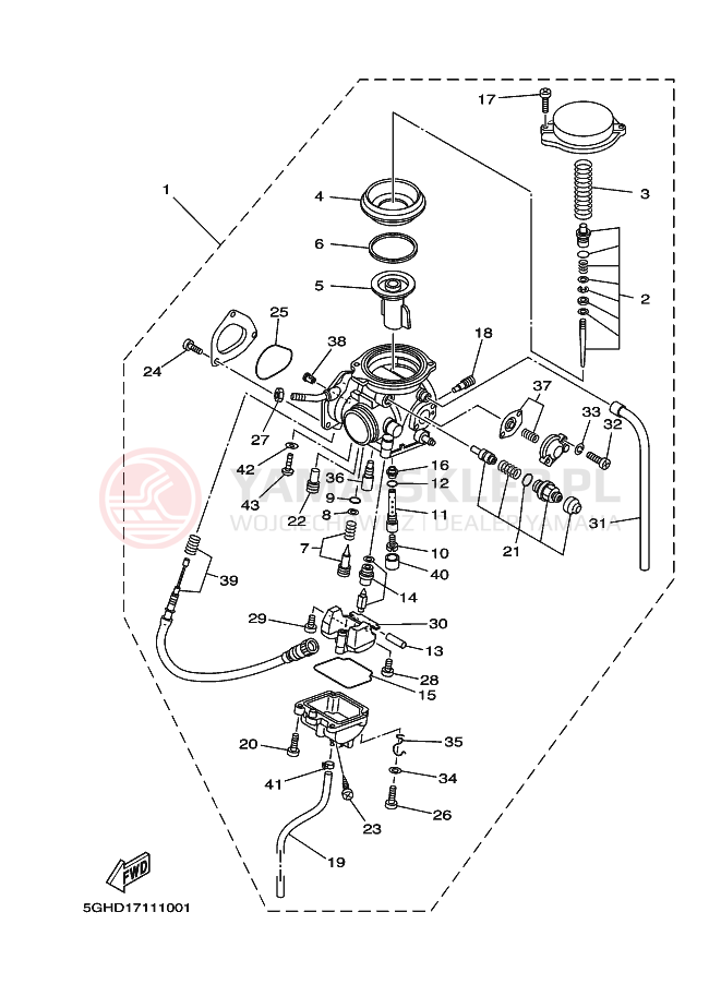 Schemat "Gaźnik" do Yamaha YFM400FA